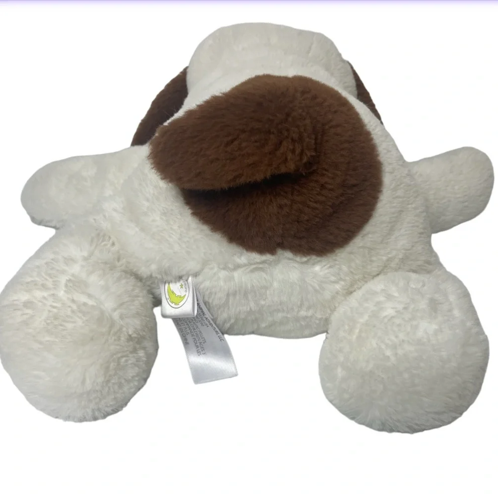 Animal Adventures White Plush Puppy Dog With Brown Ears & Pet Mat